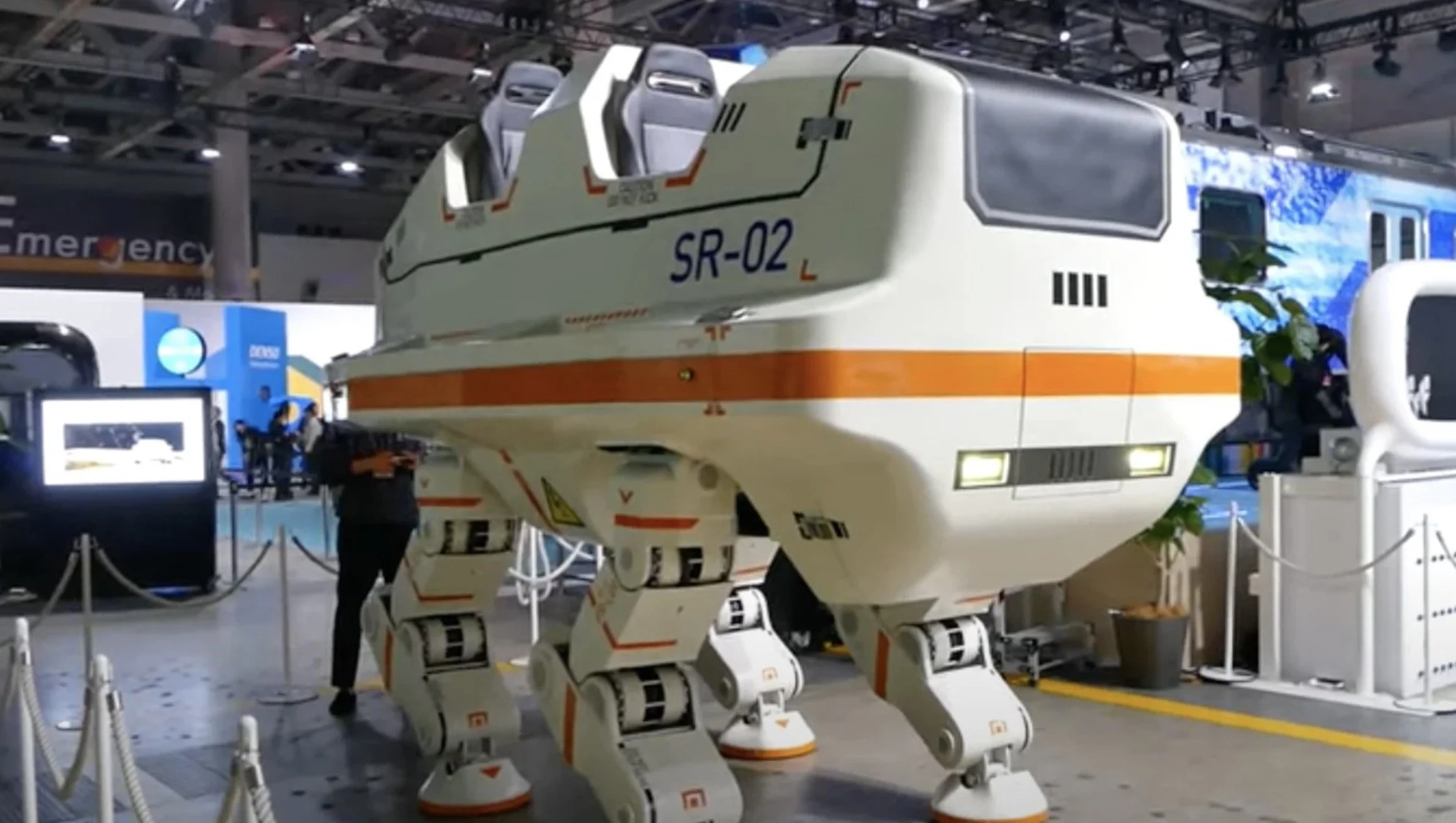 This walking quadruped robot vehicle comes straight out of a sci-fi anime
